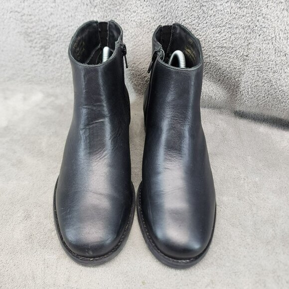 David Tate Shoes Womens Size 8 Black Leather Side Zip Ankle Boots - Picture 4 of 12